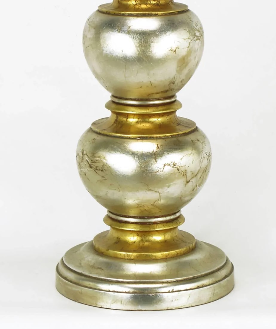 Frederick Cooper Silver and Gold Leaf Stacked Ball Table Lamp - 5