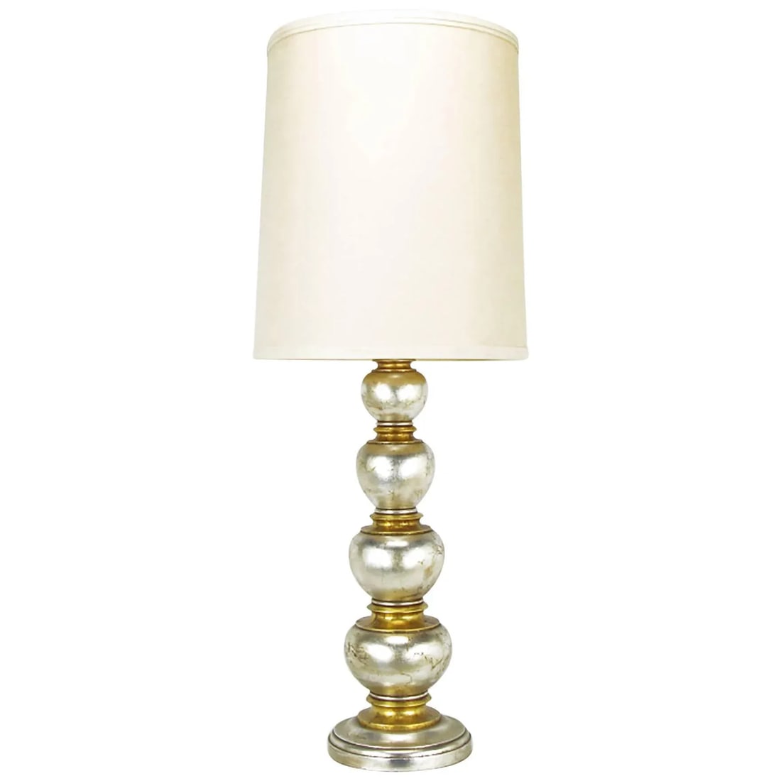 Frederick Cooper Silver and Gold Leaf Stacked Ball Table Lamp - 7