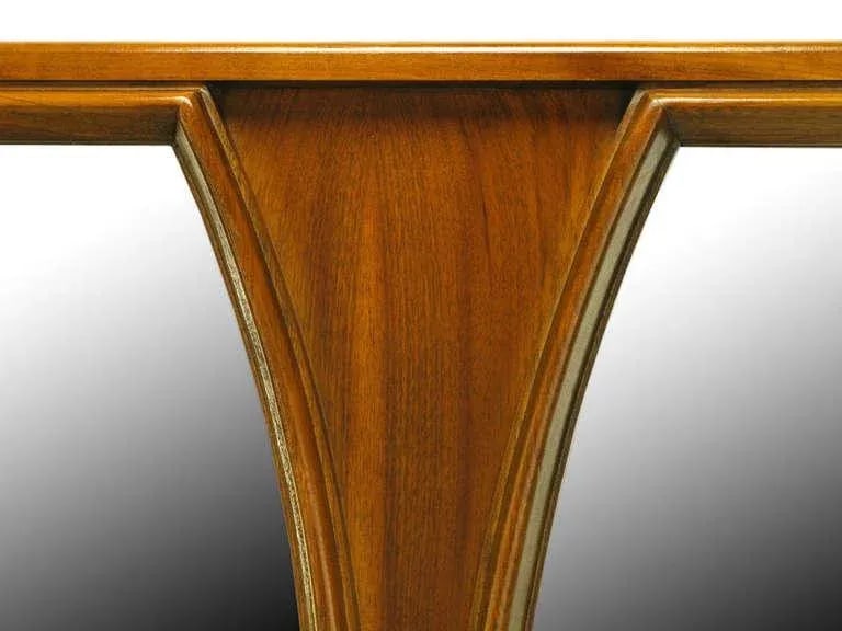 Modern Walnut Double Barrel Mirror - 4