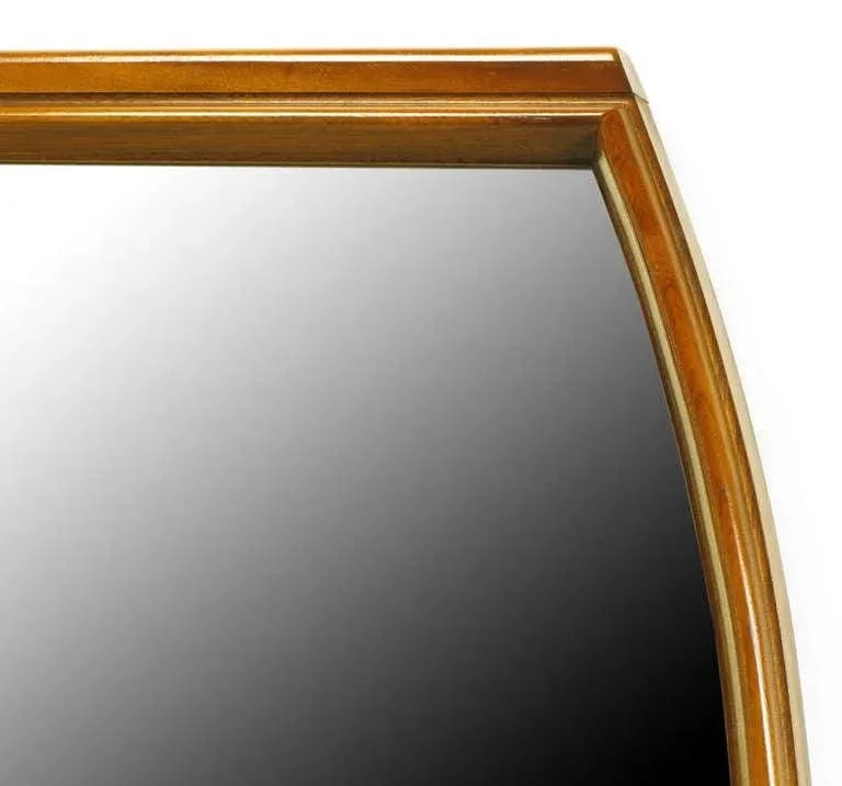 Modern Walnut Double Barrel Mirror - 5