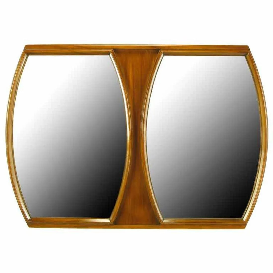 Modern Walnut Double Barrel Mirror - 7