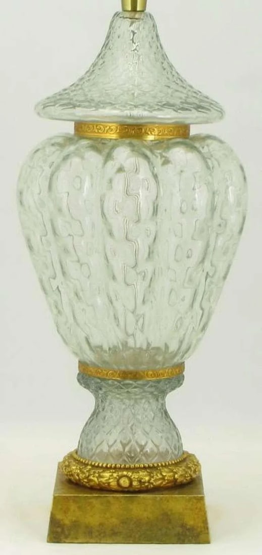Marbro Crystal Vase Table Lamp With Brass Trim - 3