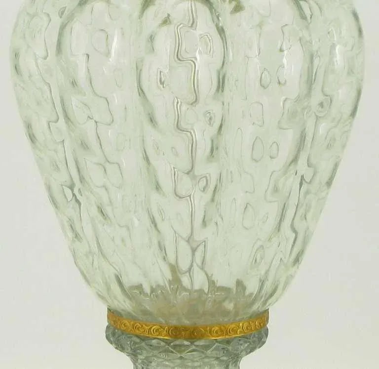 Marbro Crystal Vase Table Lamp With Brass Trim - 5