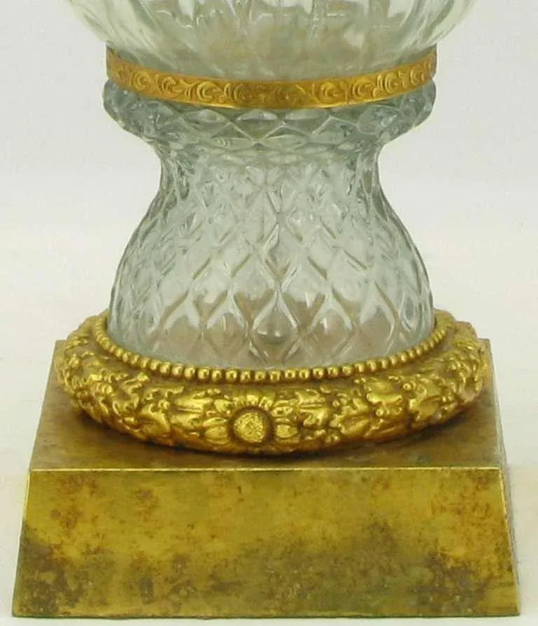 Marbro Crystal Vase Table Lamp With Brass Trim - 6