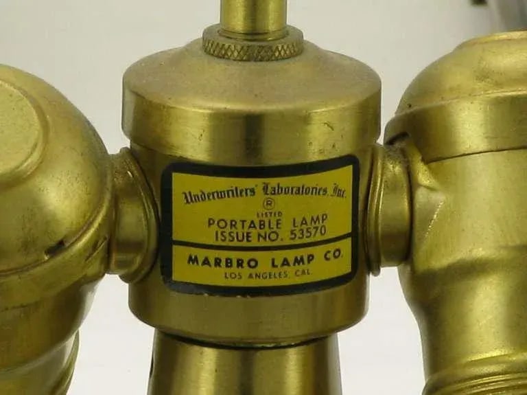 Marbro Crystal Vase Table Lamp With Brass Trim - 7