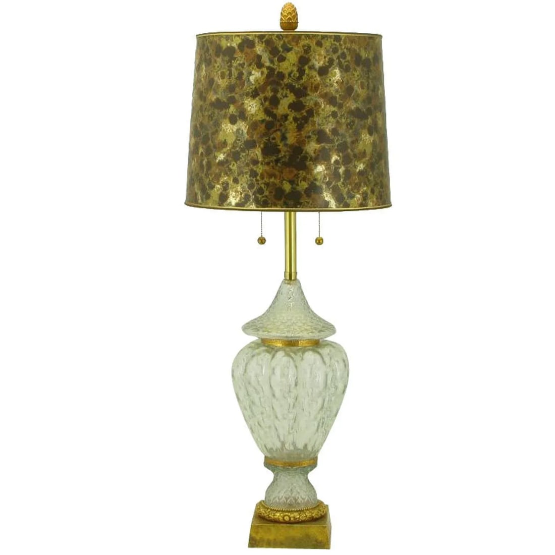 Marbro Crystal Vase Table Lamp With Brass Trim - 8