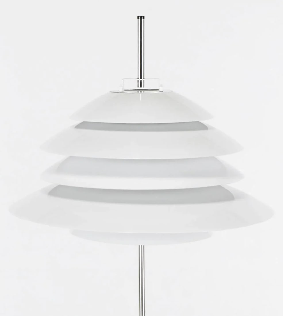 Sonneman Chrome and White Enamel Floor Lamp - 3
