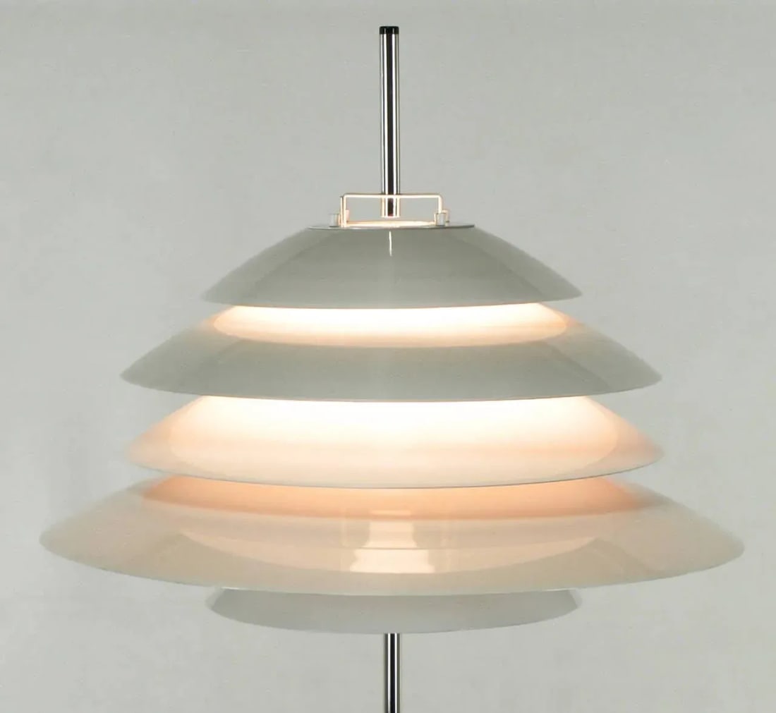 Sonneman Chrome and White Enamel Floor Lamp - 4