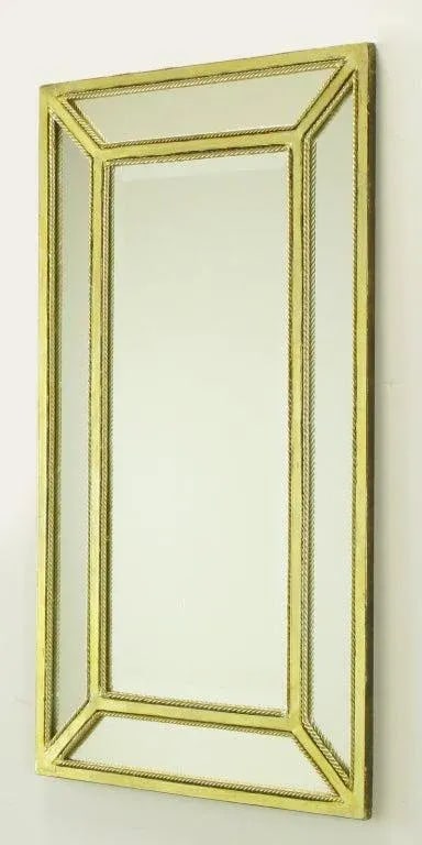 Italian Aged Silver Leaf Mirror With Rope Border - 2