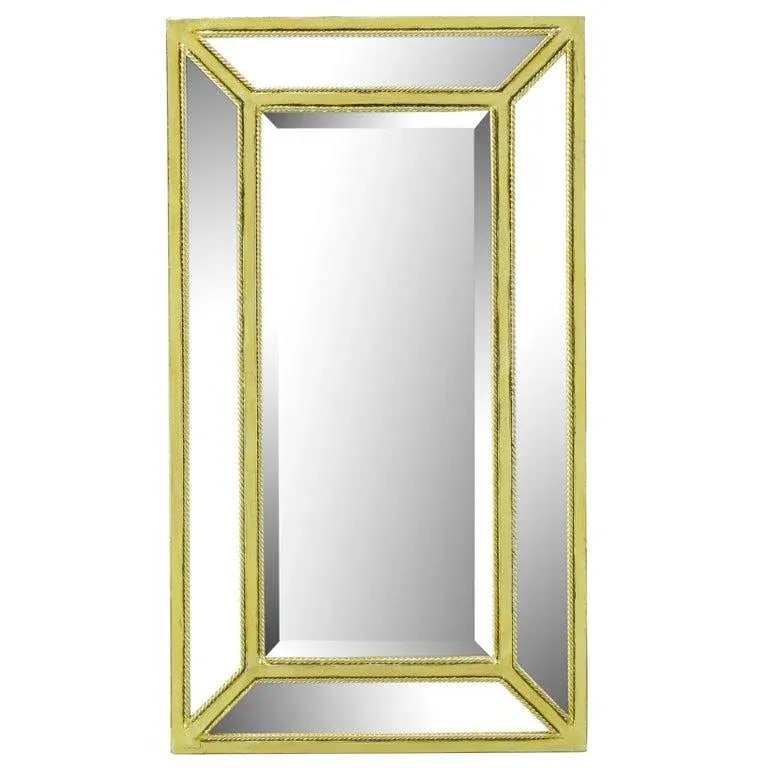 Italian Aged Silver Leaf Mirror With Rope Border - 6