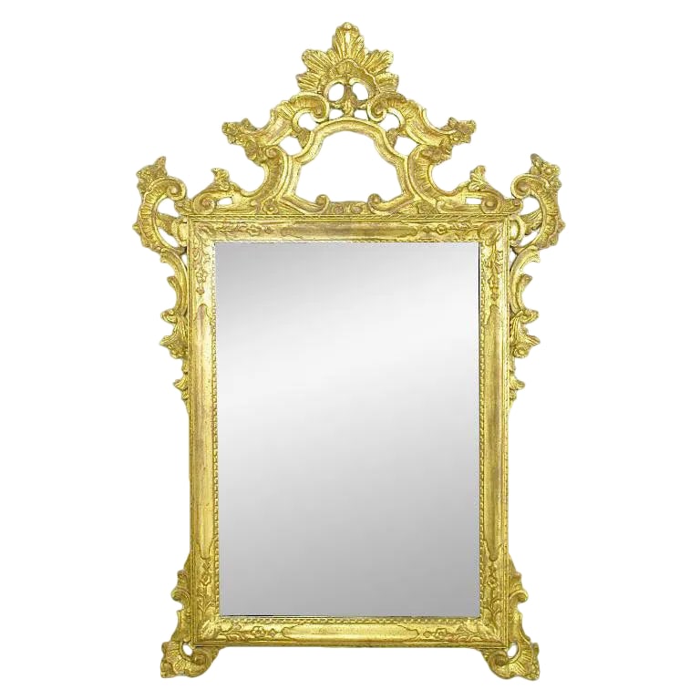 Large Italian Carved and Gilt Wood Rococo Mirror (1 of 6)