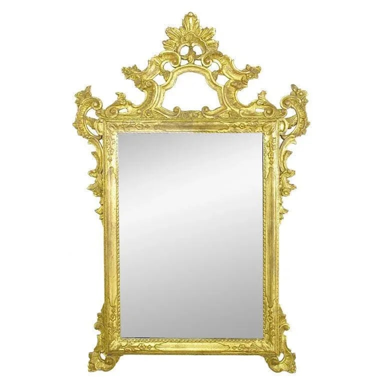 Large Italian Carved and Gilt Wood Rococo Mirror - 6