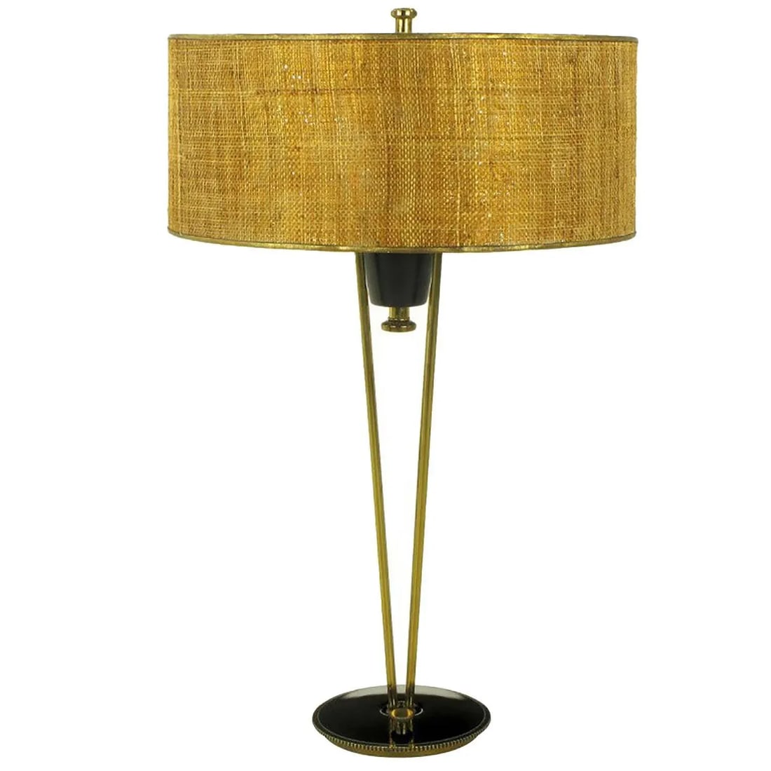 1950s Stiffel Black Lacquer and Brass Suspension Table Lamp - 10