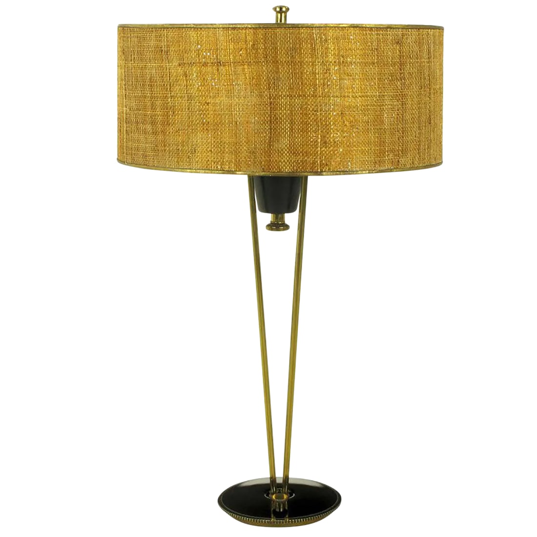 1950s Stiffel Black Lacquer and Brass Suspension Table Lamp (1 of 10)