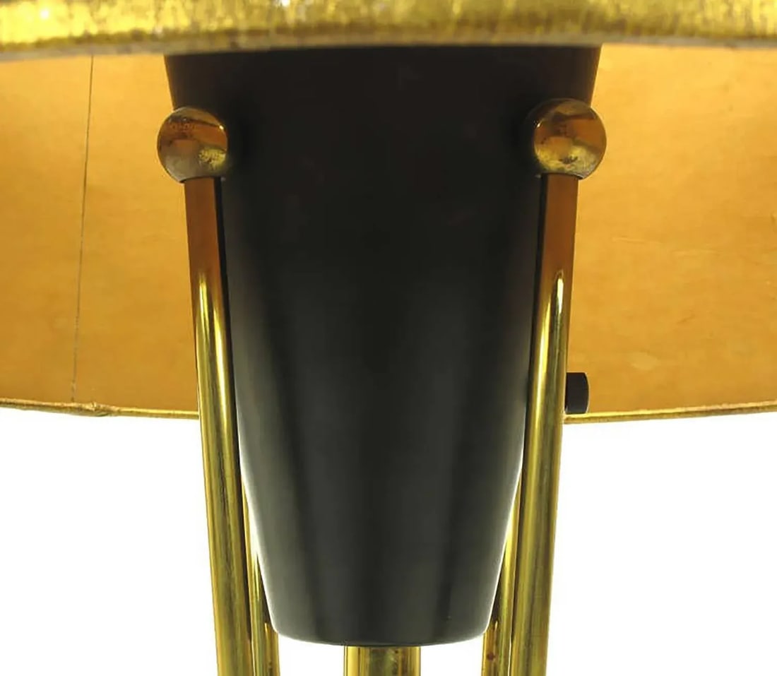 1950s Stiffel Black Lacquer and Brass Suspension Table Lamp - 6