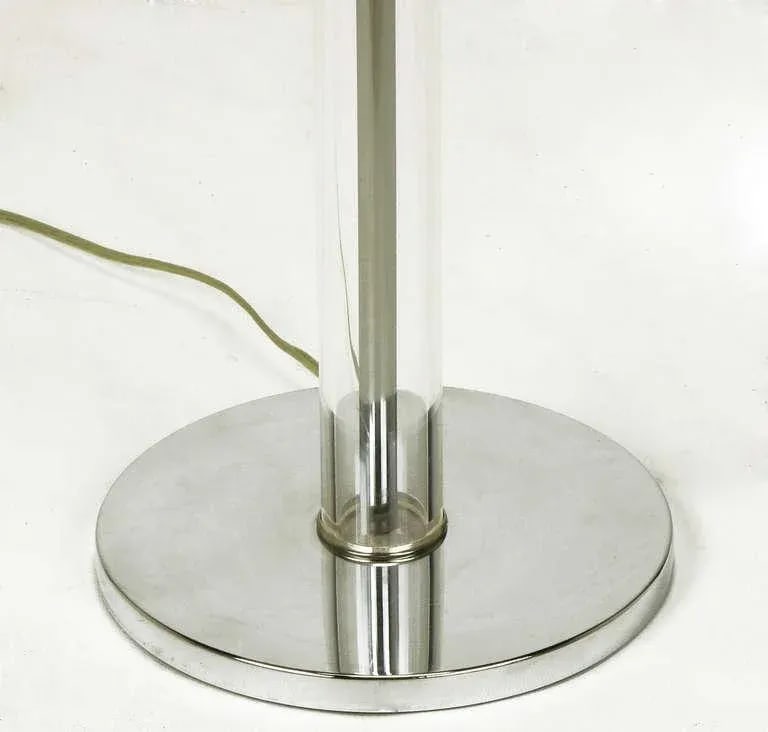 Lucite and Chromed Steel Floor Lamp After Walter Von Nessen - 3