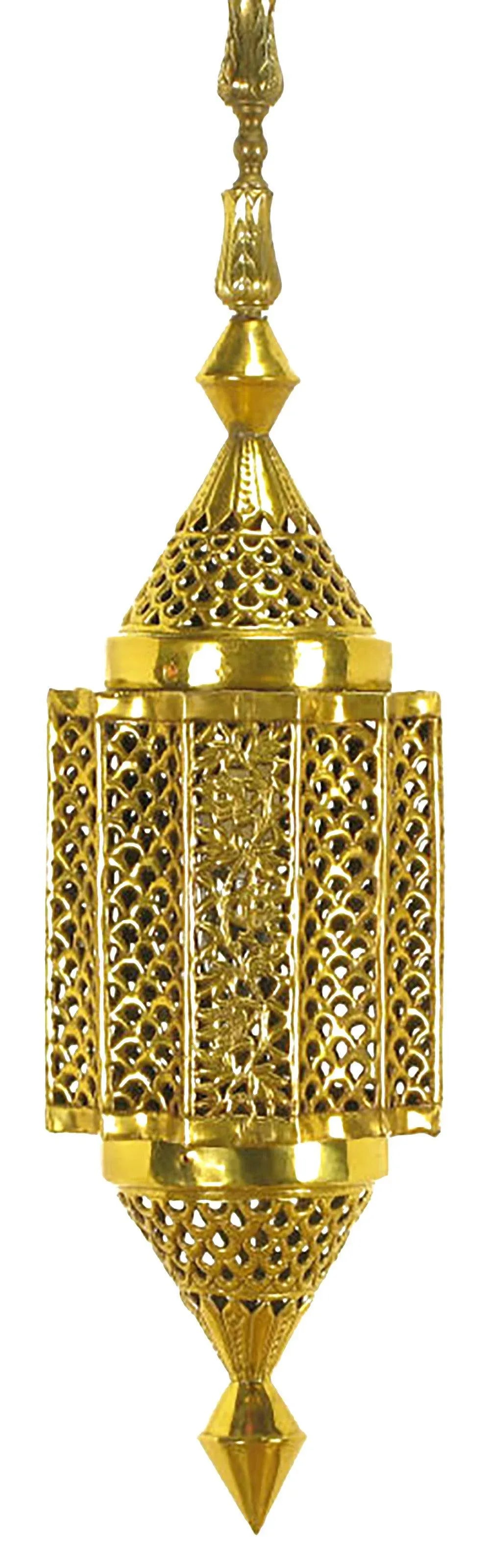 Moroccan Style Reticulated Brass Pendant Light - 2