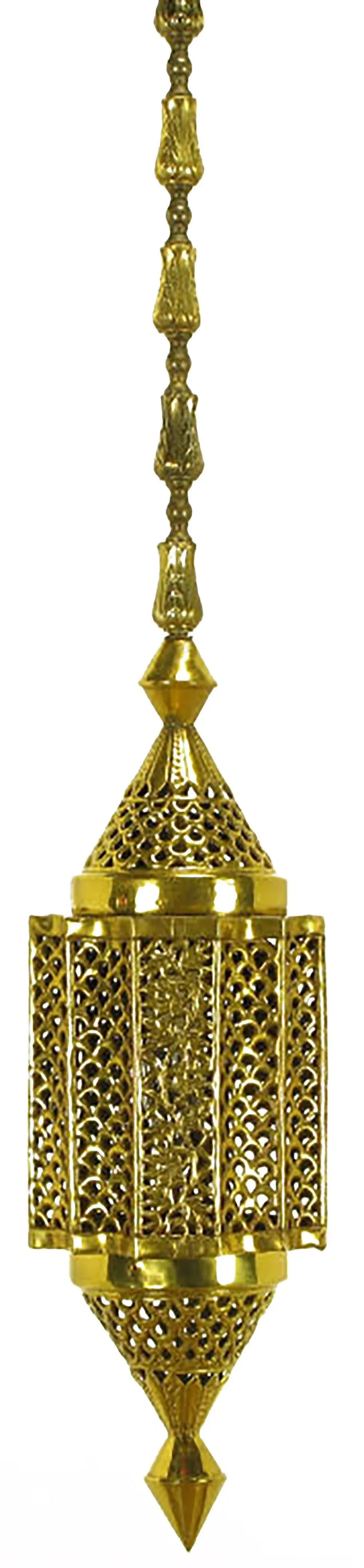 Moroccan Style Reticulated Brass Pendant Light - 3