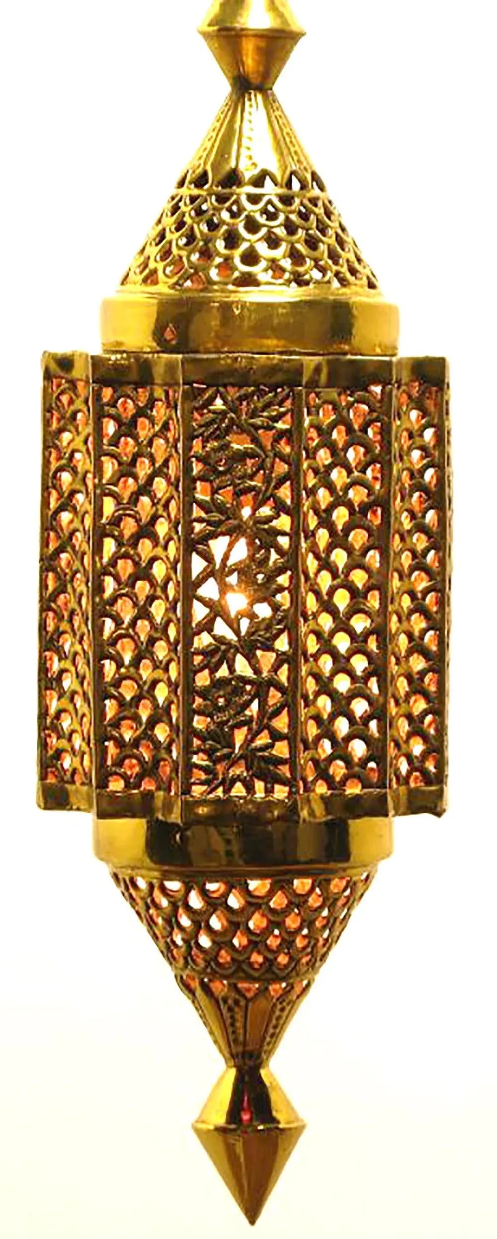 Moroccan Style Reticulated Brass Pendant Light - 4