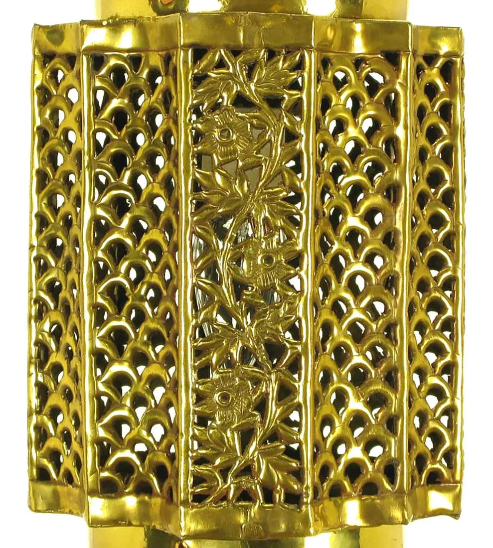 Moroccan Style Reticulated Brass Pendant Light - 6