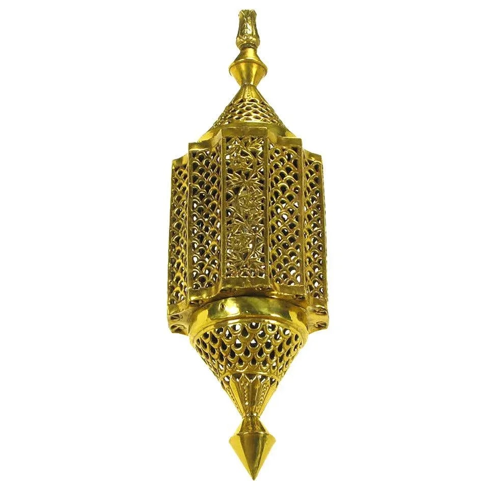 Moroccan Style Reticulated Brass Pendant Light - 8
