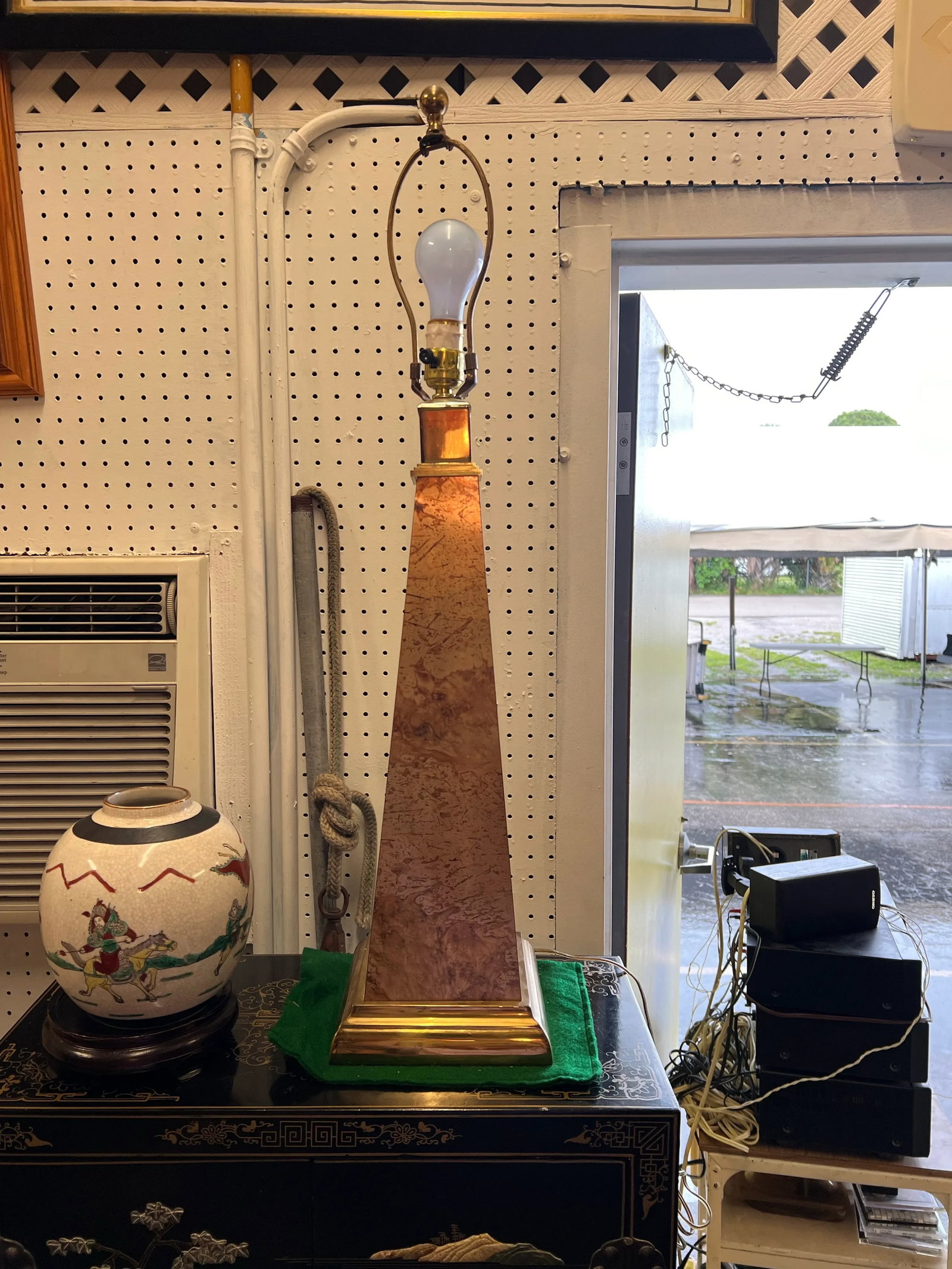 Mid Century Smokey Mirrored Table Lamp - 2