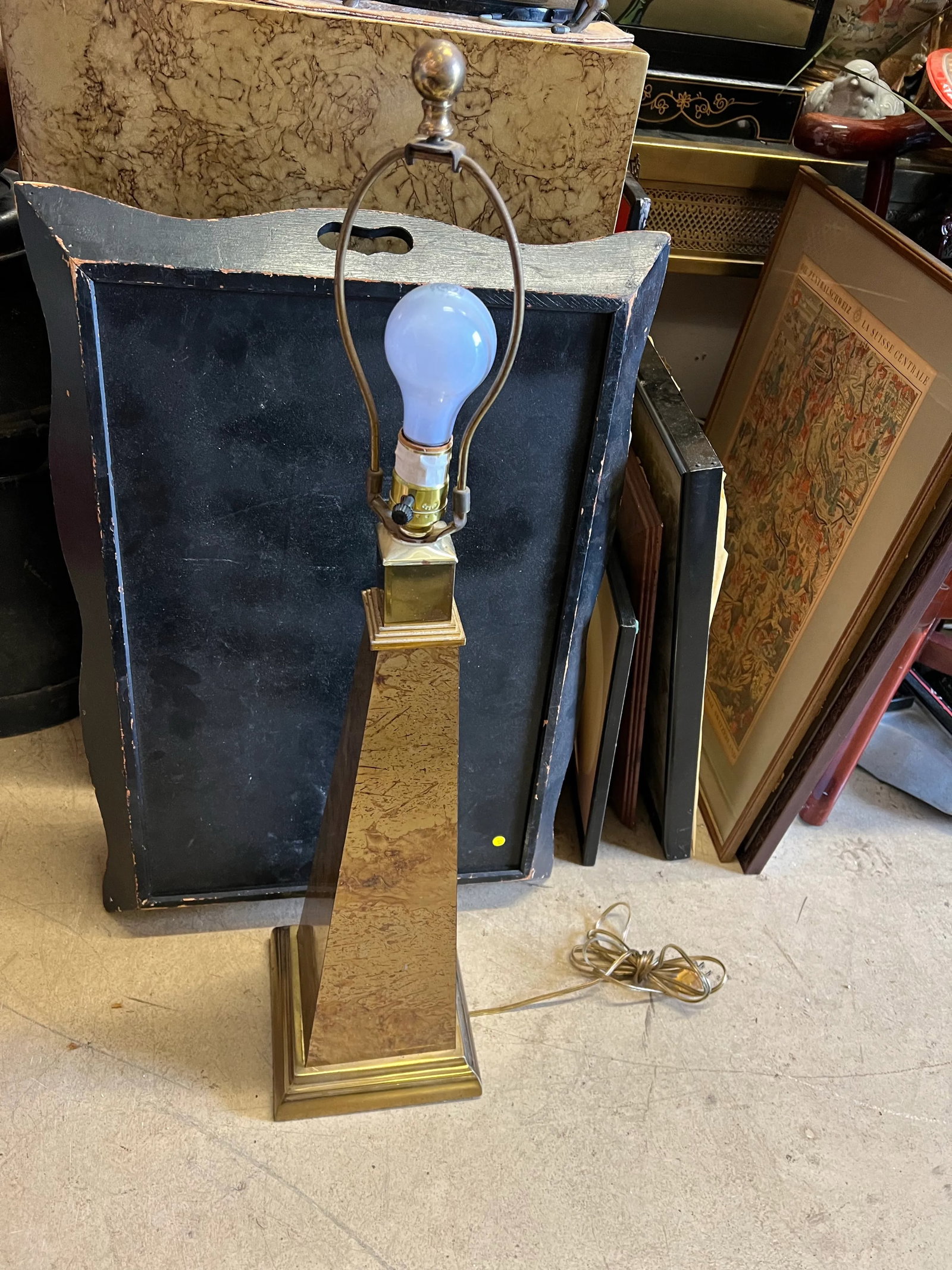 Mid Century Smokey Mirrored Table Lamp - 3