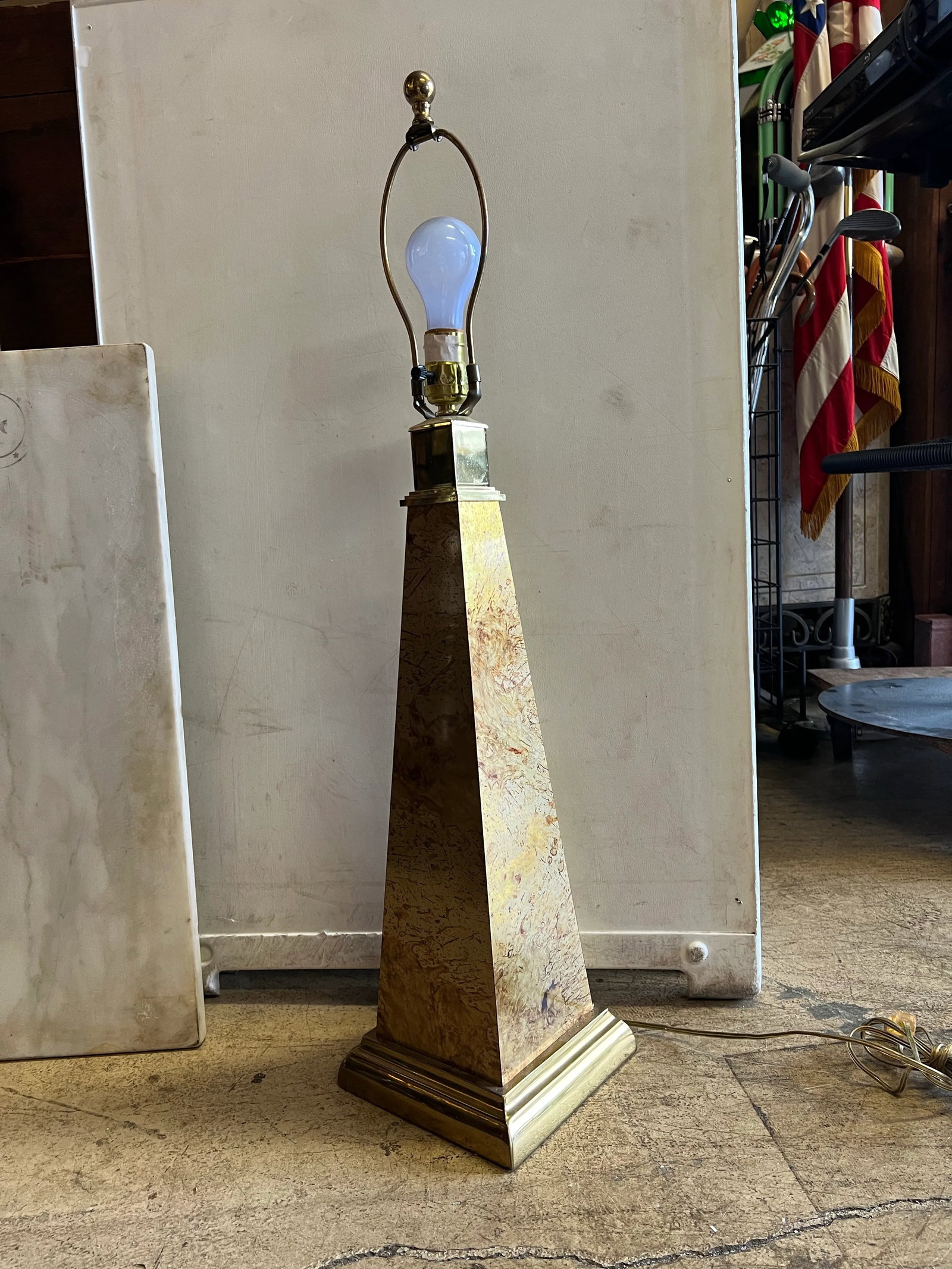 Mid Century Smokey Mirrored Table Lamp - 4