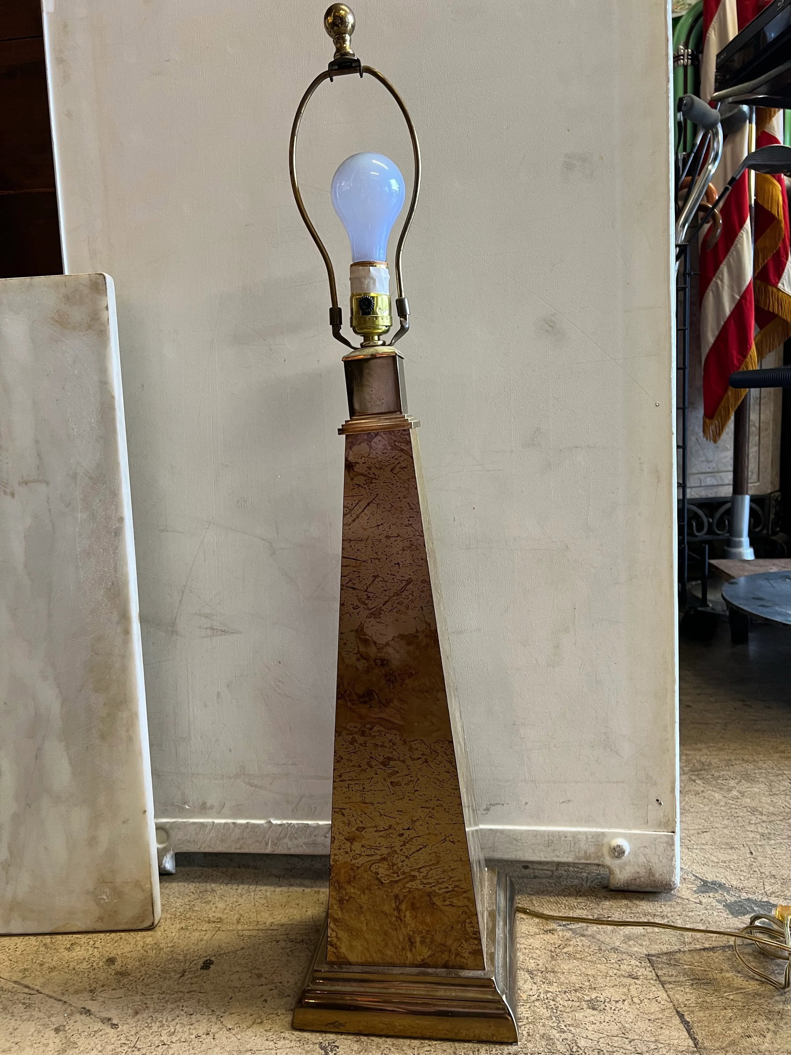 Mid Century Smokey Mirrored Table Lamp - 6