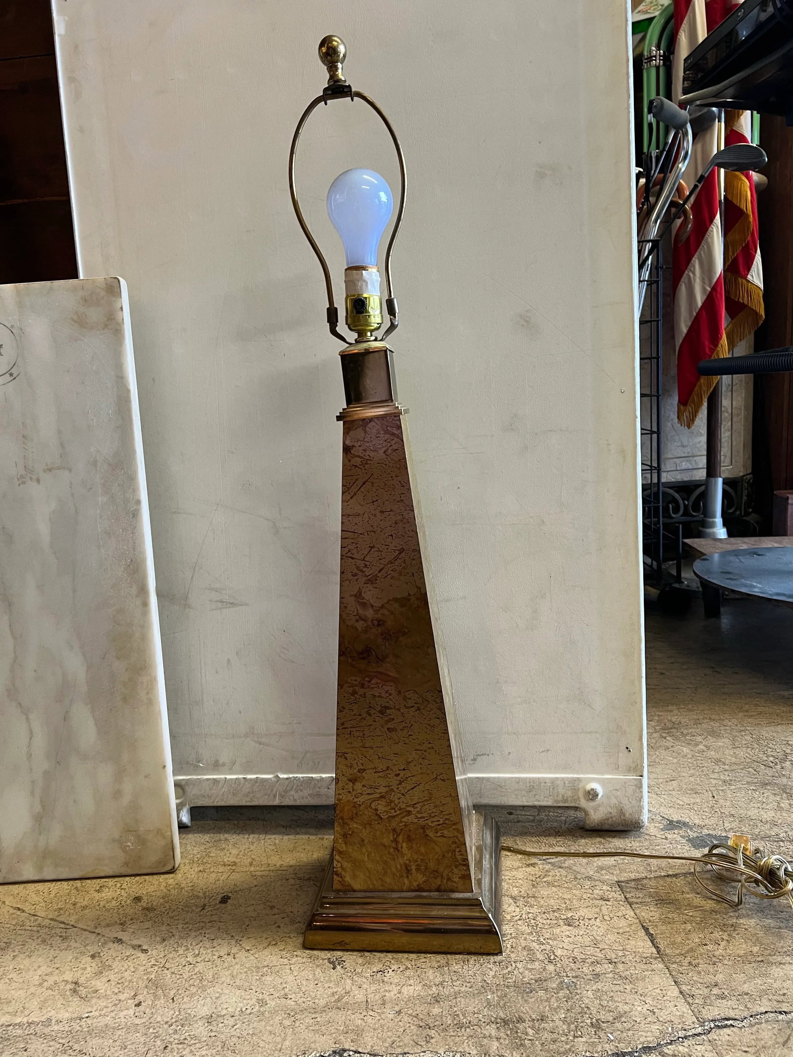 Mid Century Smokey Mirrored Table Lamp - 7