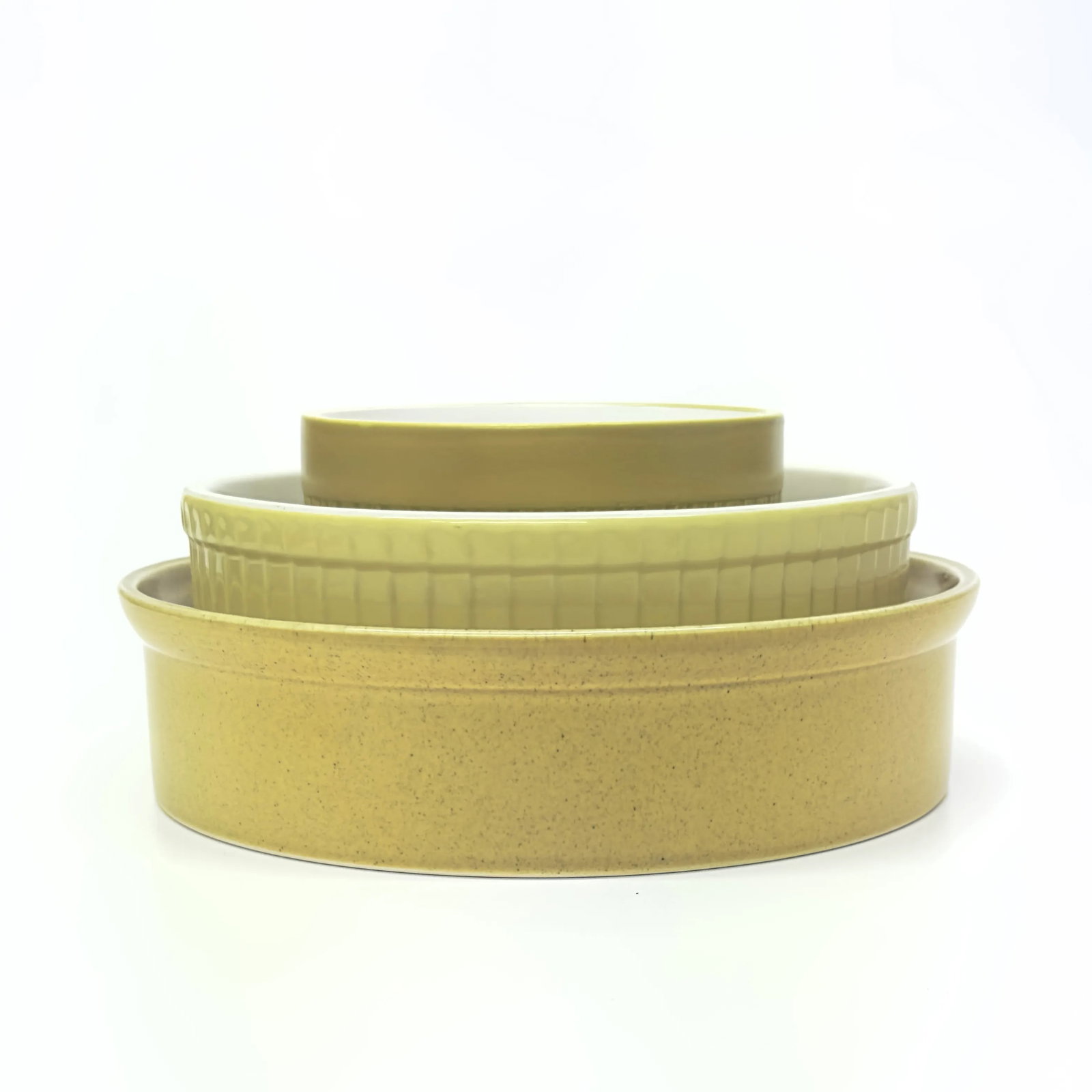 Vintage Mustard-Colored Baking Dish Curation - Group of 3 - 11