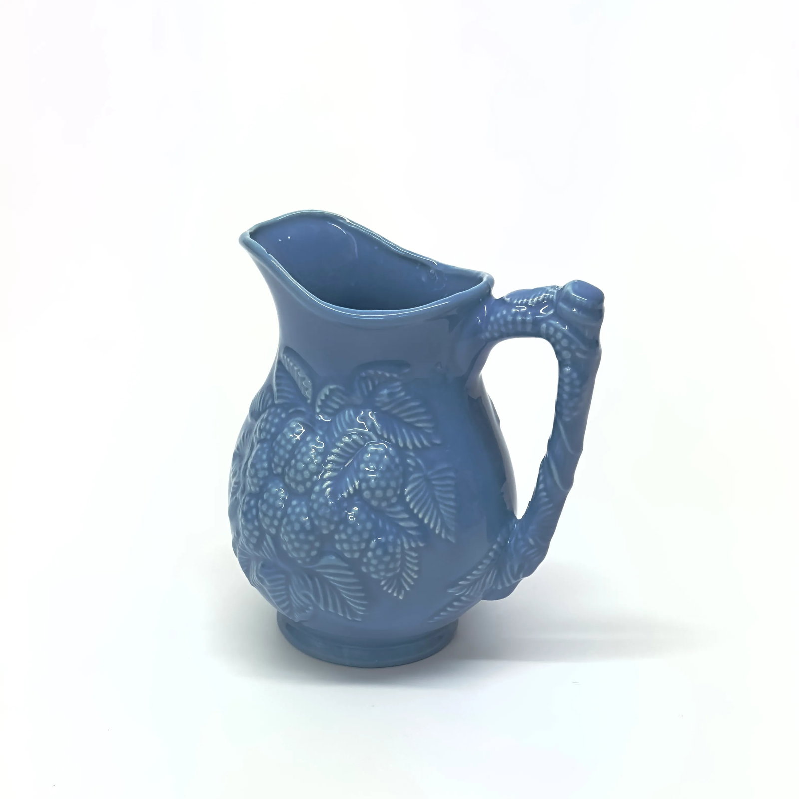Mid 20th Century Textured Sky Blue Ceramic Pitcher Curation - Group of 3 - 2