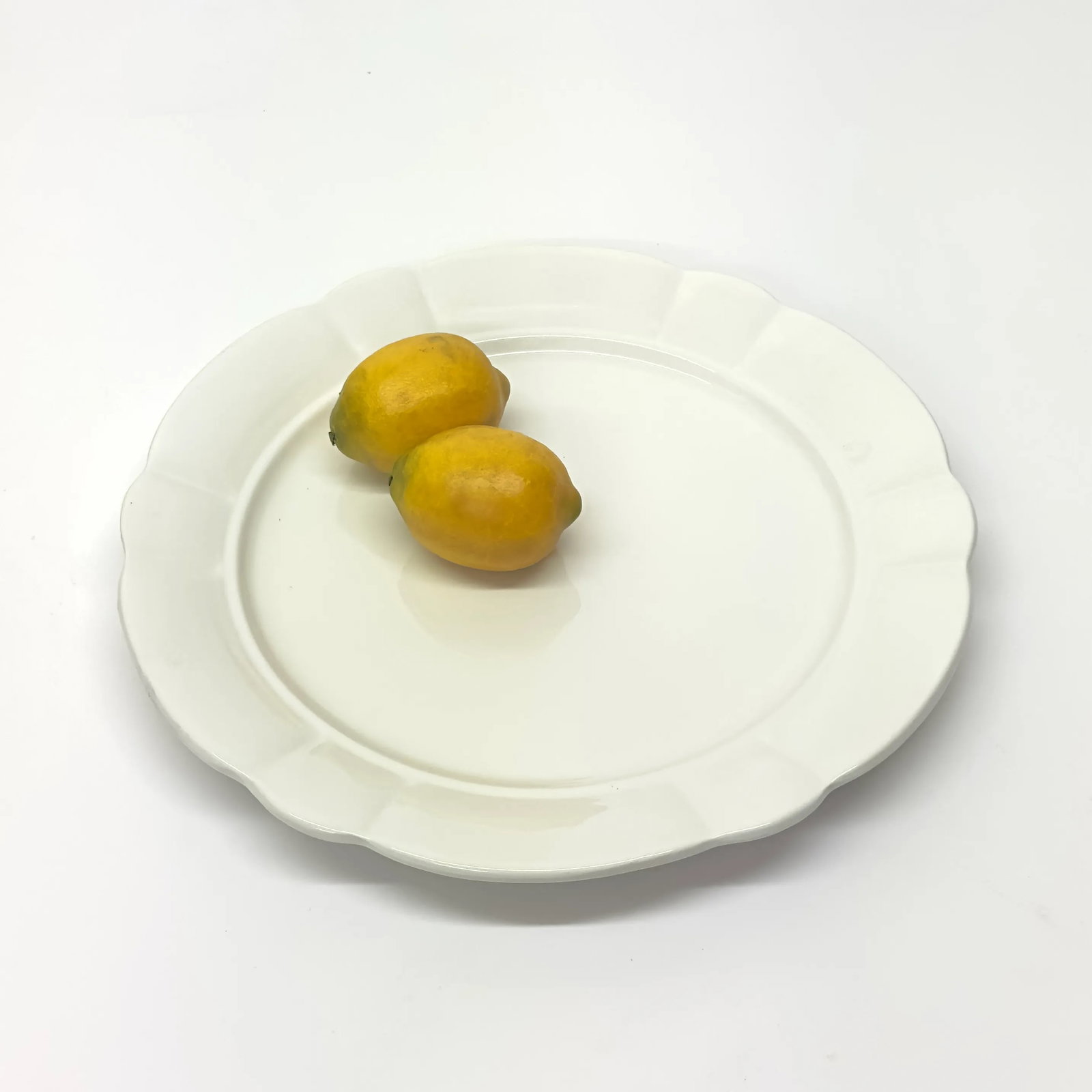 Oversized Italian Porcelain Serving Platter With Scalloped Edge Detail - 2