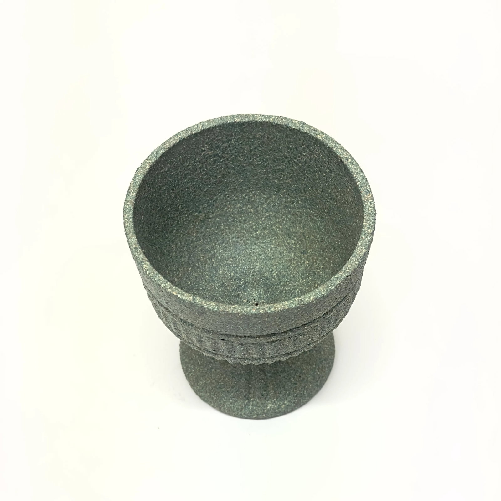 Olive Green Matte Ceramic Stemmed Planter Curation - Group of 3 - 8