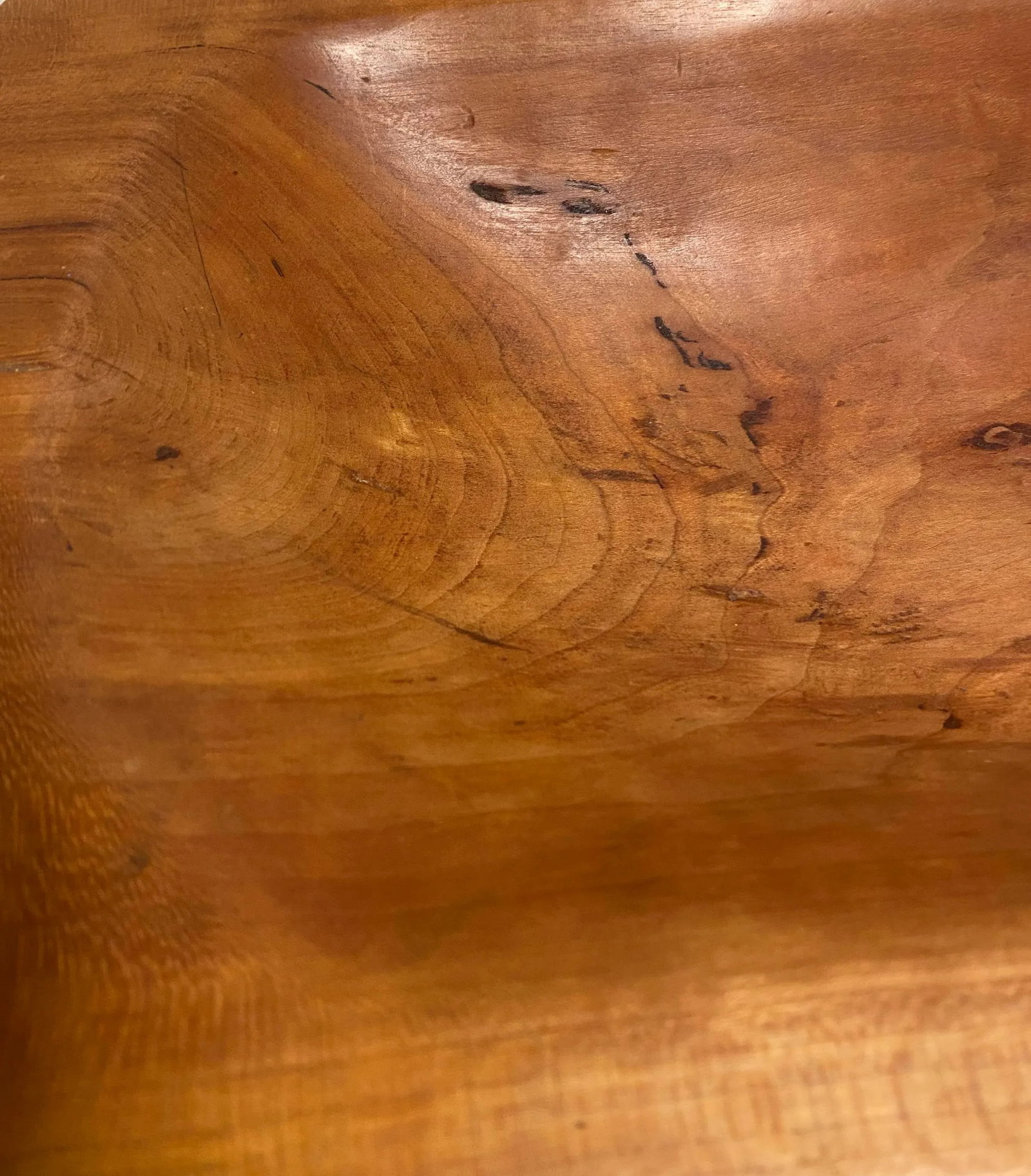 Vintage Hand Carved Long Wood Dough Bowl - 5
