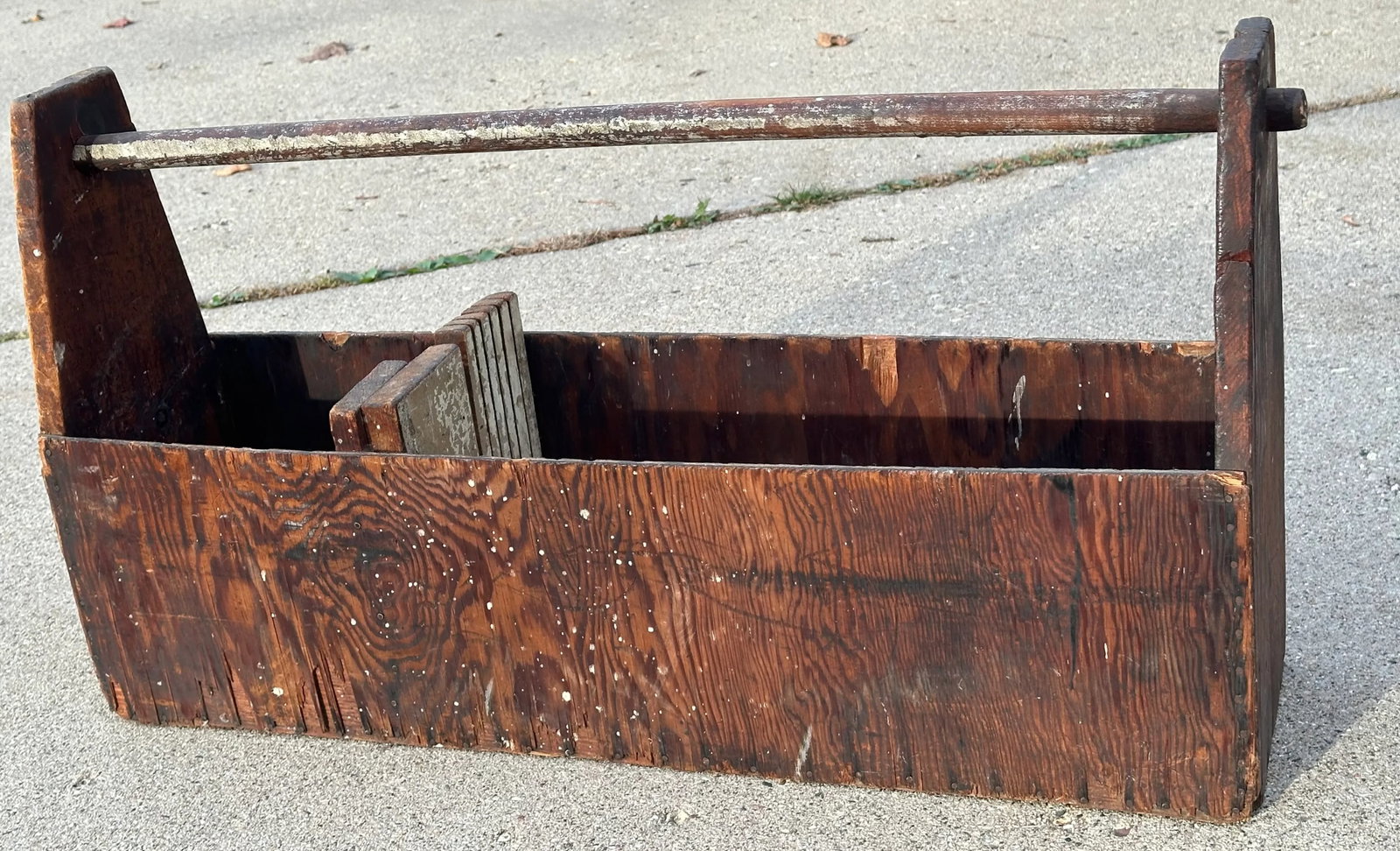 Vintage Wood Primitive Carpenter's Tool Box - 3