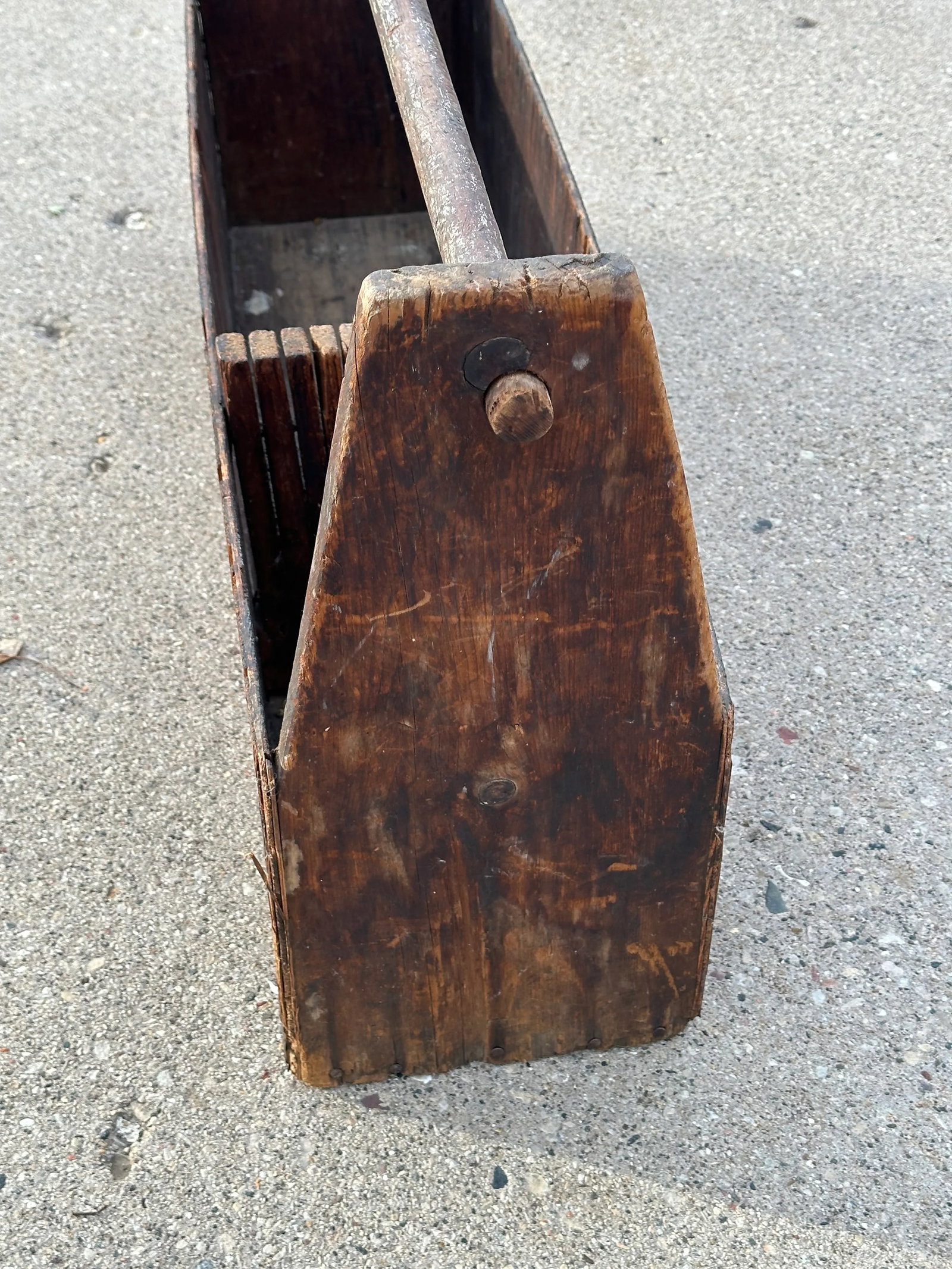 Vintage Wood Primitive Carpenter's Tool Box - 4