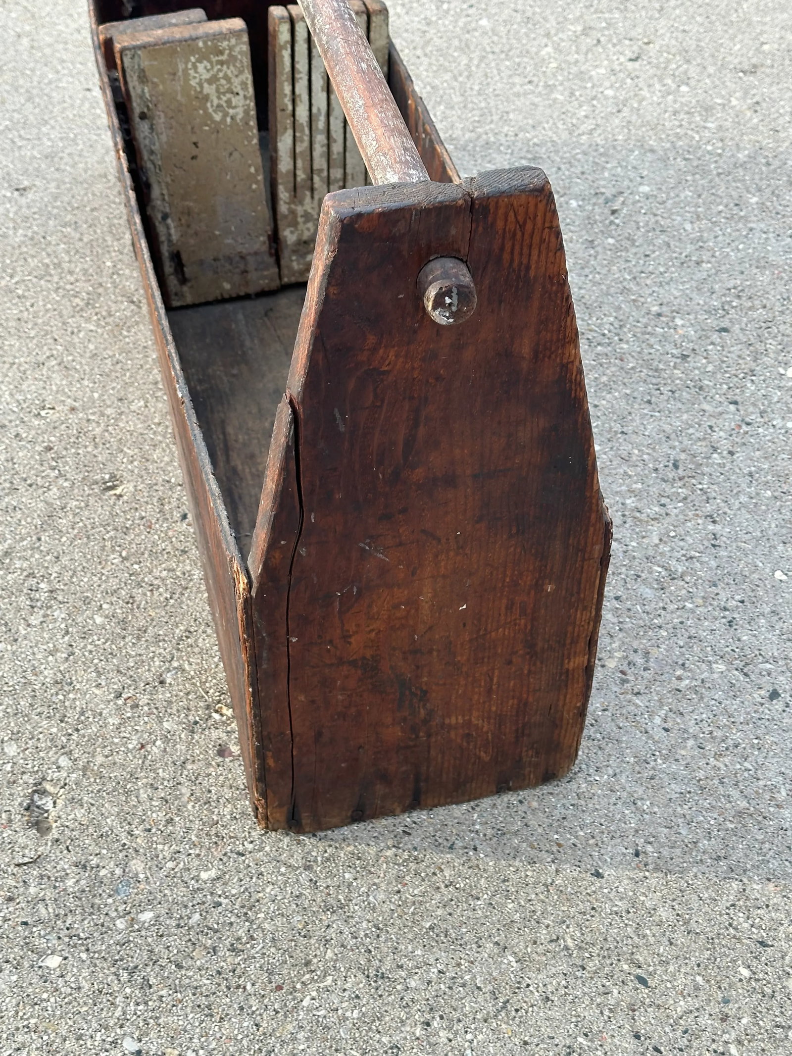 Vintage Wood Primitive Carpenter's Tool Box - 6