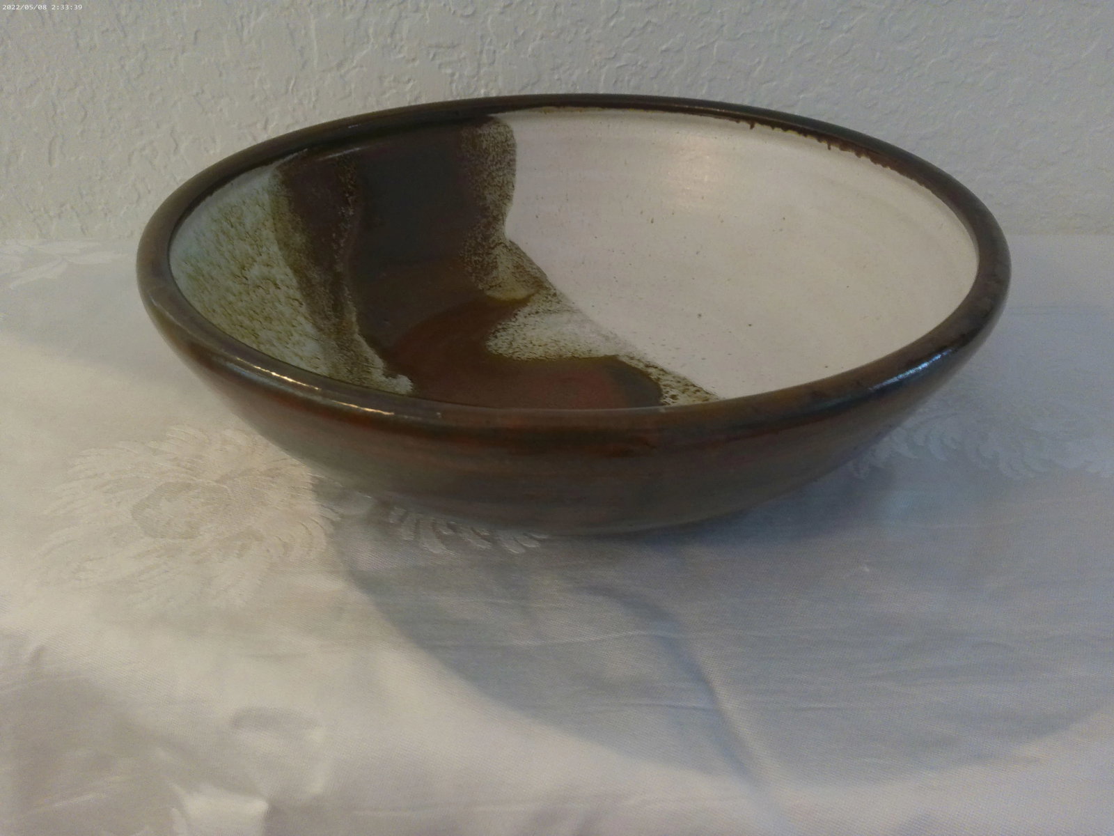 1980s Artisan Earthtone Centerpiece Pottery Bowl - 3