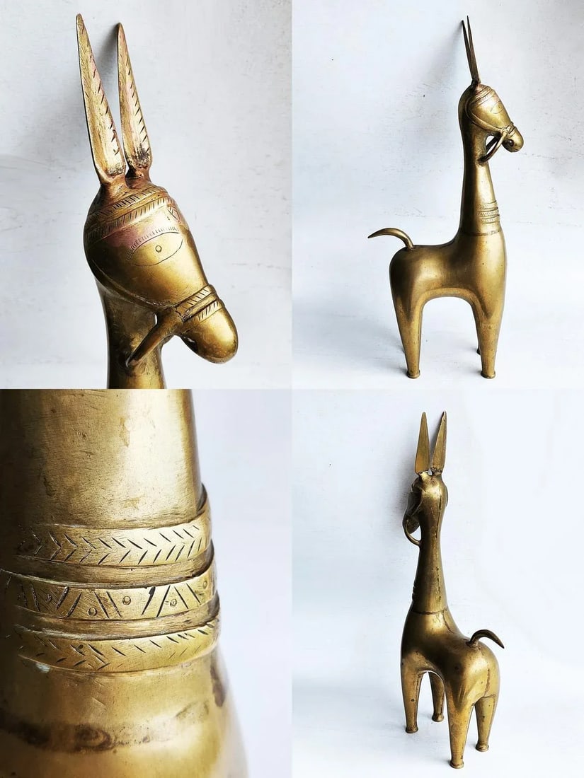 Vintage 21" Brass Horse Table Sculpture - 8