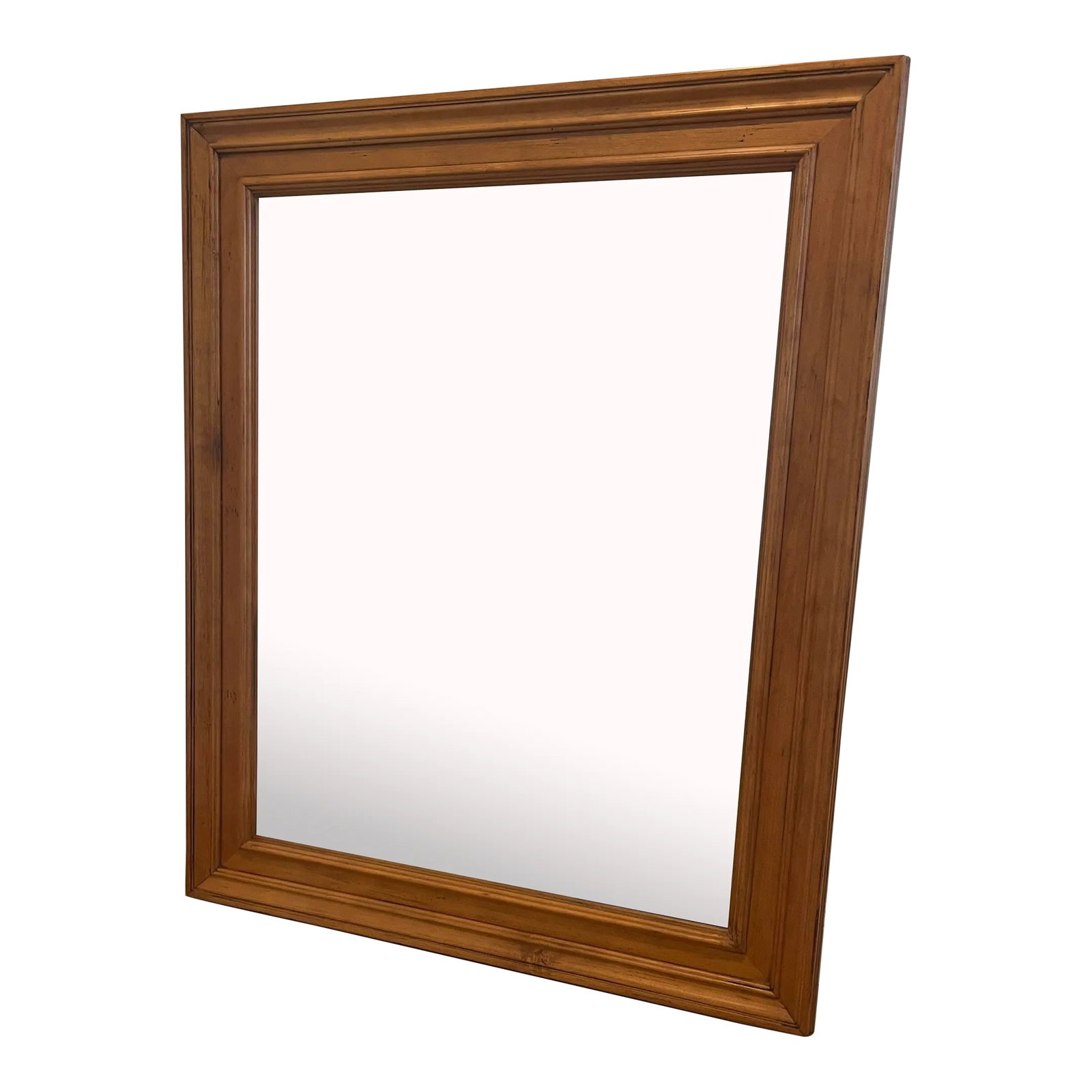 1990s American Themes by Drexel Solid Maple Wood Framed Beveled Wall Mirror 606-220-2 (1 of 12)