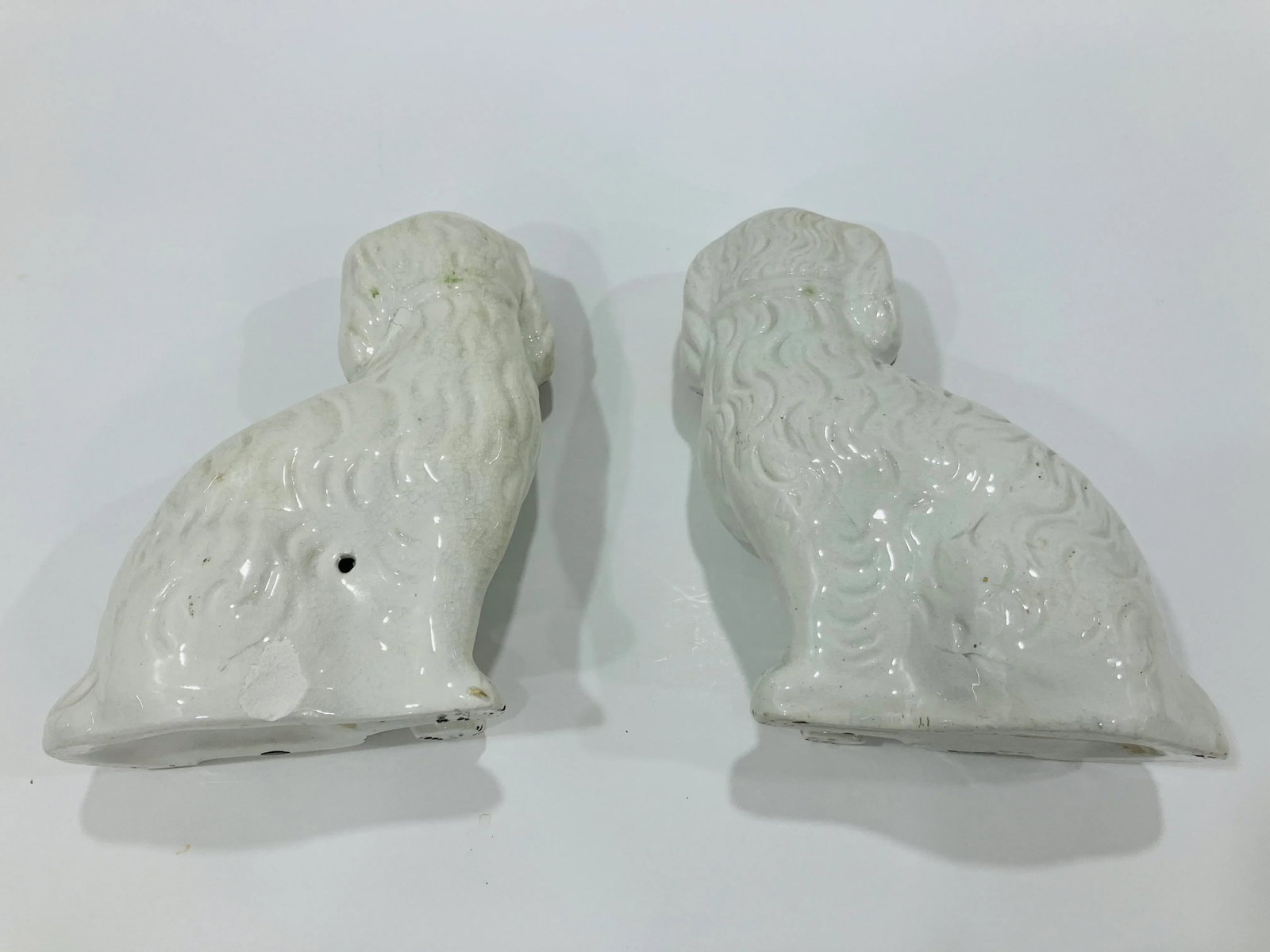 Pair of Antique Copper Luster Staffordshire Spaniels - 8