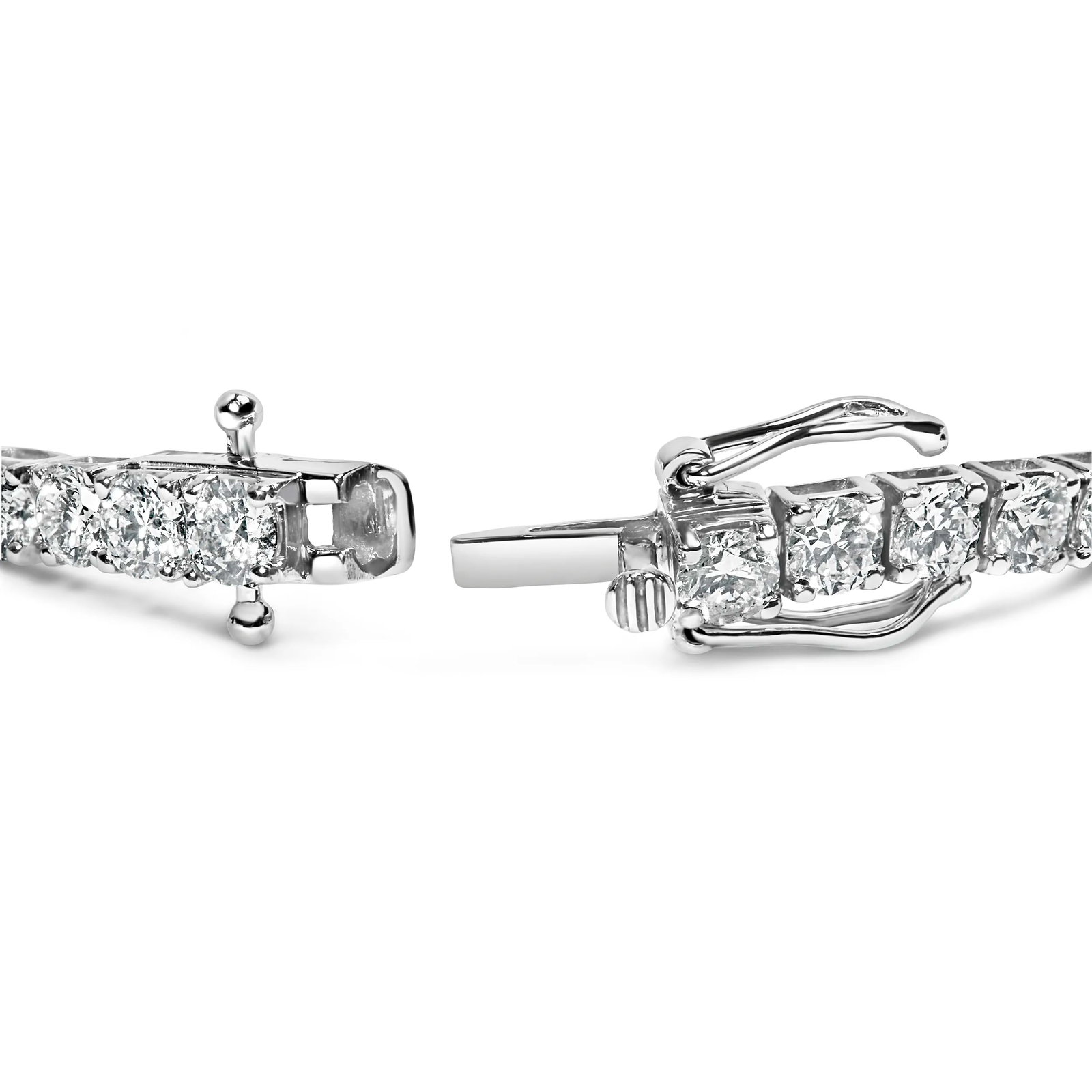 14K White Gold 3.00 Cttw Prong Set Lab Grown Round Diamond Classic Tennis Bracelet - 7.25" - 2