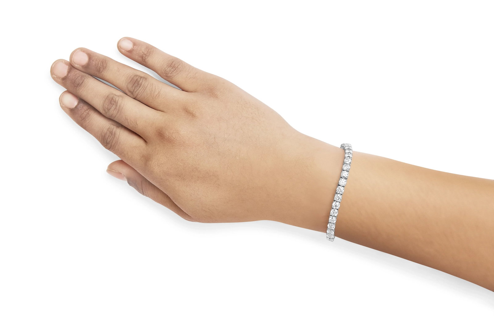 14K White Gold 3.00 Cttw Prong Set Lab Grown Round Diamond Classic Tennis Bracelet - 7.25" - 5