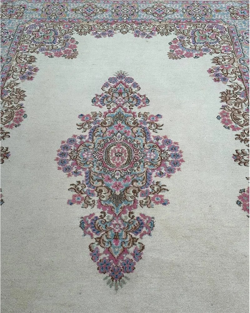 1970s Old Persian Kerman Area Rug 6x9 - 3