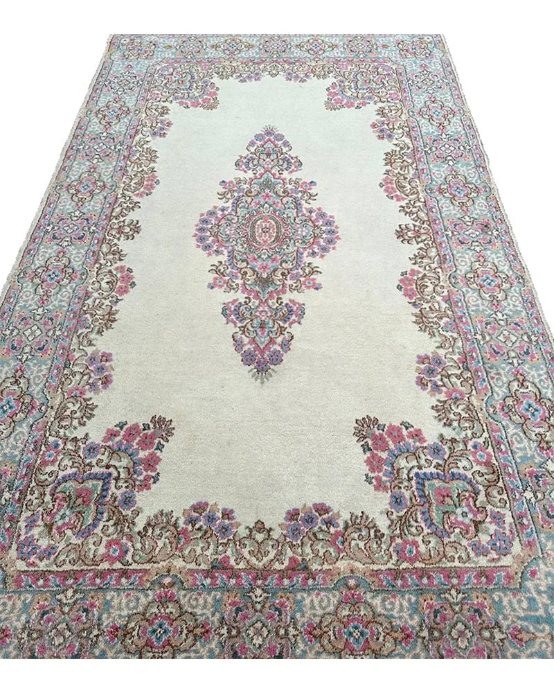 1970s Old Persian Kerman Area Rug 6x9 - 4