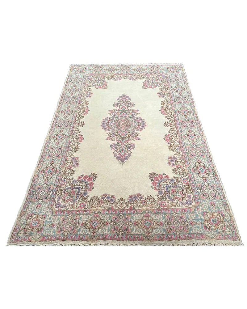 1970s Old Persian Kerman Area Rug 6x9 - 6