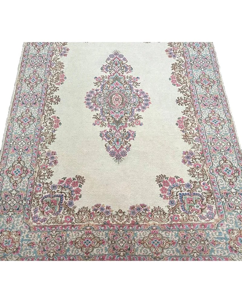 1970s Old Persian Kerman Area Rug 6x9 - 8
