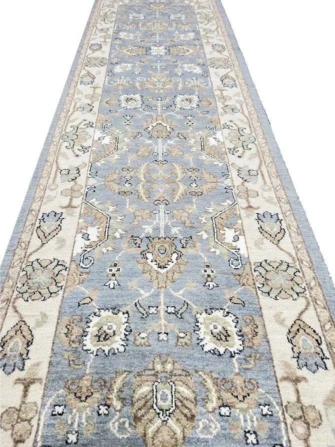 1990s Handwoven Pakistani Style Runner Rug 3x22 - 7
