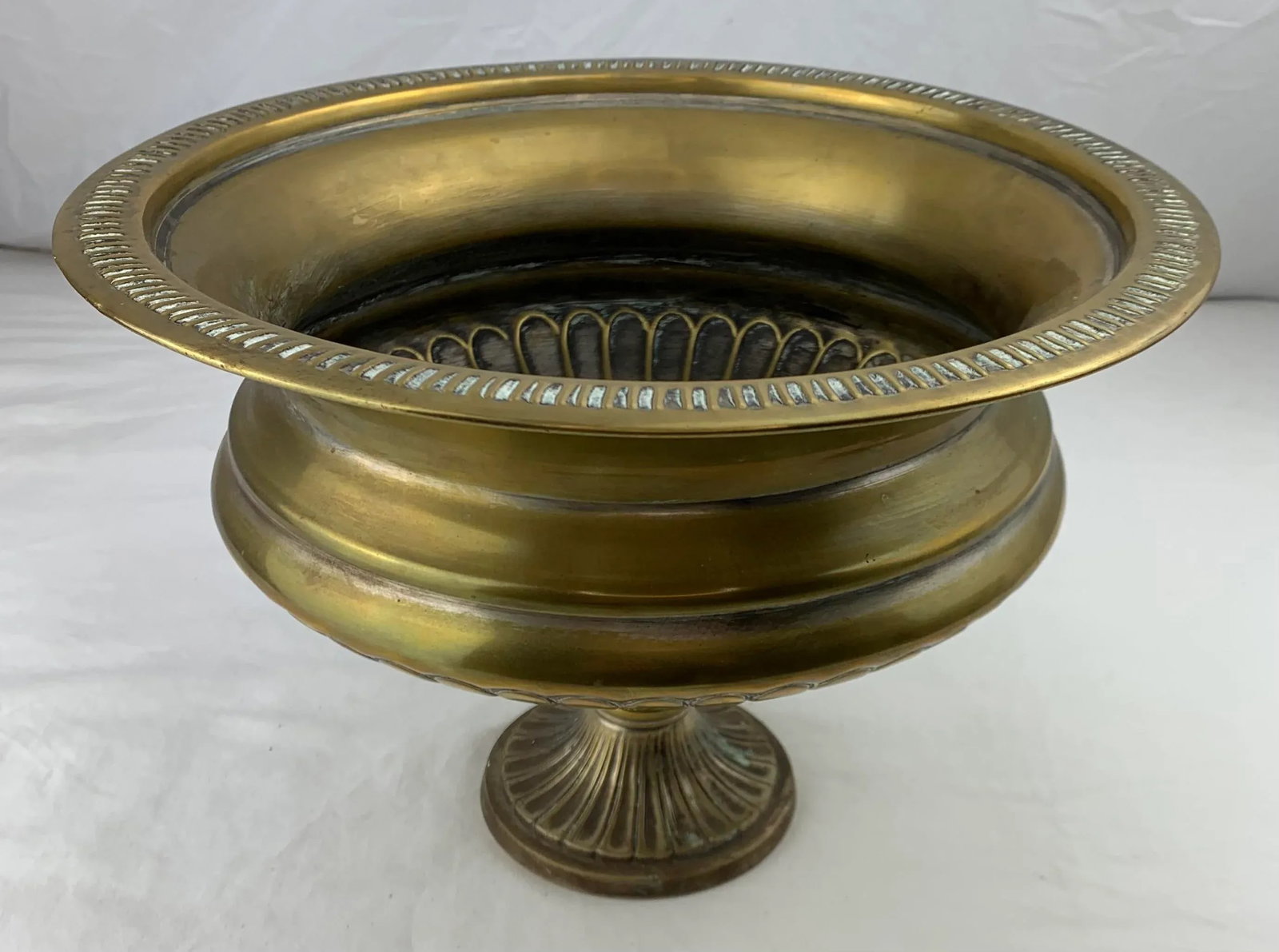 Vintage Neoclassical Brass Pedestal Urn - 2
